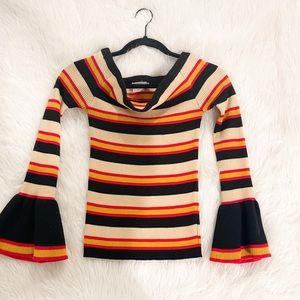 Sweater with bell sleeves